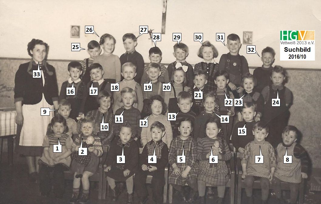 Zirka 1955 im Kindergarten am Kloster